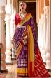 Purple Ethnic Motif Printed Fancy Silk Saree