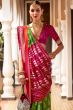 Pear Green Ethnic Motif Printed Fancy Silk Saree