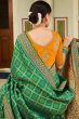 Green Silk Printed Saree with Tassels