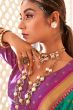 Persian Green Soft Banarasi Saree With Copper Weaving