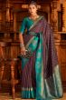 Mauve Taupe Soft Banarasi Saree With Copper Weaving
