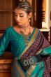 Mauve Taupe Soft Banarasi Saree With Copper Weaving