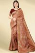 Maroon Weaved Jacquard Saree