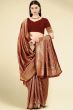 Maroon Weaved Jacquard Saree
