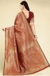 Maroon Weaved Jacquard Saree