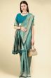 Teal Green Jacquard Saree