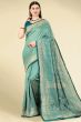 Teal Green Jacquard Saree