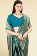 Teal Green Jacquard Saree