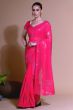 Pink Georgette Saree with Sequins Work