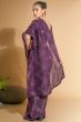 Purple Georgette Saree with Sequins Work