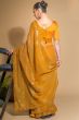 Mustard Yellow Georgette Saree with Sequins Work