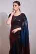 Black Multi Color Sequins Embroidered Georgette Party Wear Saree
