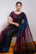 Black Multi Color Sequins Embroidered Georgette Party Wear Saree