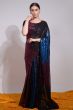 Black Multi Color Sequins Embroidered Georgette Party Wear Saree