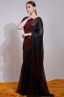 Maroon Multi Color Sequins Embroidered Georgette Party Wear Saree