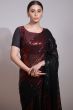 Maroon Multi Color Sequins Embroidered Georgette Party Wear Saree