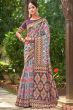 Pink Printed Organza Silk Saree