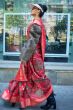 Red Organza Floral Print Saree