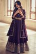 Purple Silk Embroidered Anarkali Suit with Sequins