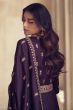 Purple Silk Embroidered Anarkali Suit with Sequins