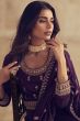 Purple Silk Embroidered Anarkali Suit with Sequins