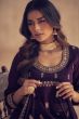Purple Silk Embroidered Anarkali Suit with Sequins