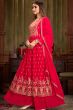 Bright Red Georgette Embroidered Salwar Kameez Suit