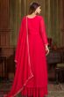 Bright Red Georgette Embroidered Salwar Kameez Suit