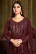 Maroon Georgette Embroidered Salwar Kameez Suit