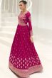 Magenta Pink Silk Embroidered Anarkali Suit 