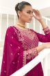 Magenta Pink Silk Embroidered Anarkali Suit 