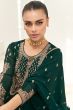 Bottle Green Silk Embroidered Anarkali Suit 