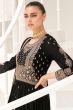 Black Silk Embroidered Anarkali Suit 