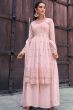 Baby Pink Embroidered Georgette Palazzo Suit