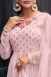 Baby Pink Embroidered Georgette Palazzo Suit