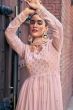 Baby Pink Embroidered Georgette Palazzo Suit