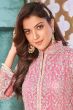 Pink Net Heavy Thread Embroidery Anarkali Suit with Sequins