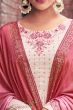 Off White Embroidered Georgette Palazzo Suit