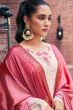 Off White Embroidered Georgette Palazzo Suit