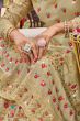 Beige Georgette Traditional Embroidered Lehenga Kurti