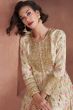 Cream Georgette Mirrow Work Printed Anarkali Suit 