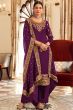 Purple Shantoon Embroidered Kurta Set
