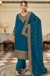 Blue Shantoon Embroidered Kurta Set