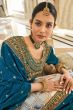 Blue Shantoon Embroidered Kurta Set