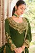 Olive Green Shantoon Embroidered Kurta Set