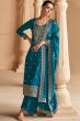 Blue Silk Embroidered Kurta Set