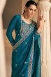 Blue Silk Embroidered Kurta Set