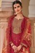Red Jacquard Kurta Set