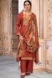 Dusty Brown Jacquard Kurta Set