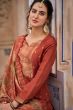 Dusty Brown Jacquard Kurta Set